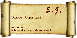 Simor Gyöngyi névjegykártya